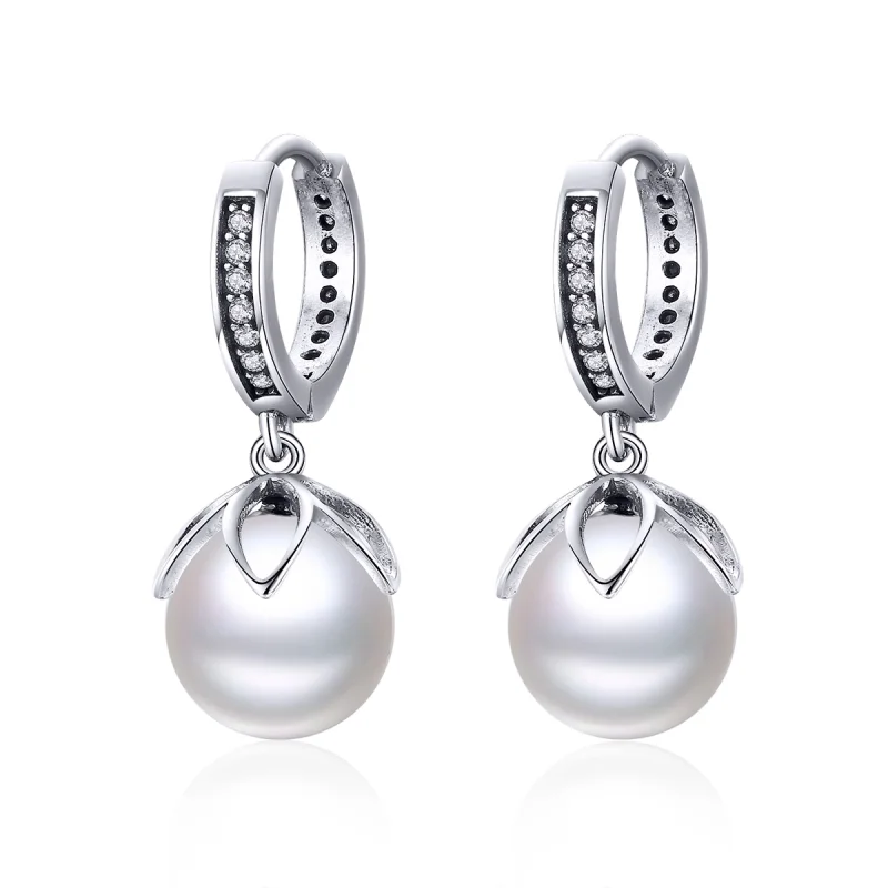 (image for) Pandora Style Silver Gentle Love Hanging Earrings - SCE482 - Product Image