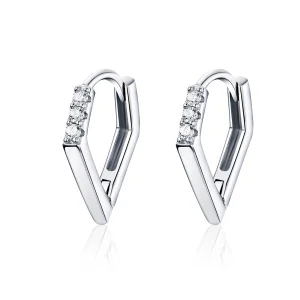 (image for) Pandora Style Silver Geometry Hoop Earrings - BSE162