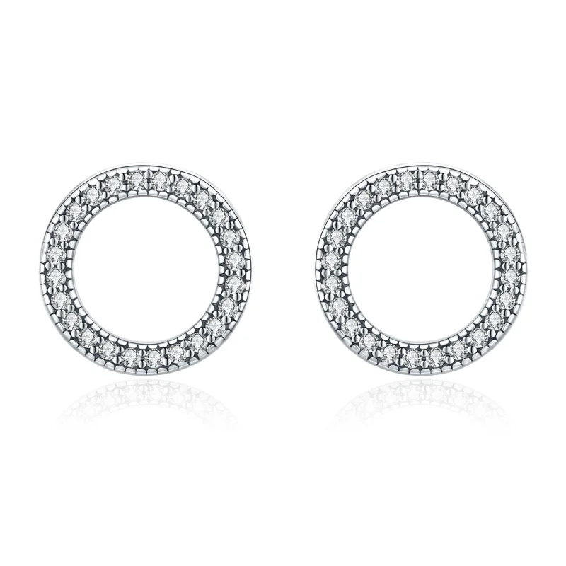 (image for) Pandora Style Silver Geometry Light Stud Earrings - SCE417 - Product Image