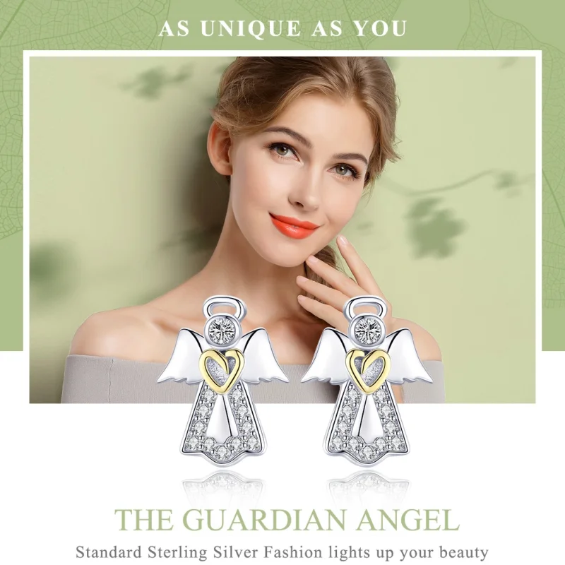 (image for) Pandora Style Silver & Gold-Plated Meteor Stud Earrings - SCE476 - View 2