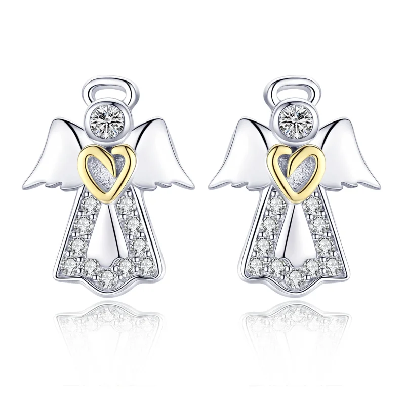 (image for) Pandora Style Silver & Gold-Plated Meteor Stud Earrings - SCE476 - Product Image