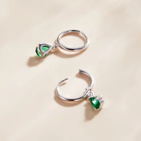Pandora Style Silver Green Drop Dangle Earrings - SCE1018-GN Pandora Style Silver Green Drop Dangle Earrings - SCE1018-GN