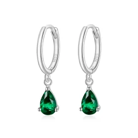 Pandora Style Silver Green Drop Dangle Earrings - SCE1018-GN Pandora Style Silver Green Drop Dangle Earrings - SCE1018-GN