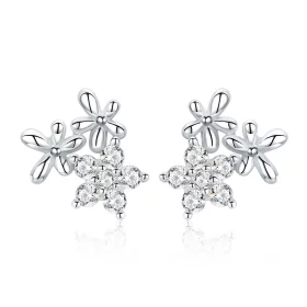 Pandora Style Silver Gypsophila Stud Earrings - BSE030 Pandora Style Silver Gypsophila Stud Earrings - BSE030