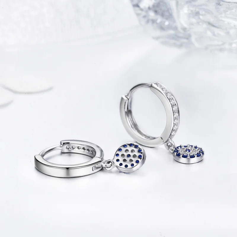 (image for) Pandora Style Silver Hanging Earrings - SCE058 - View 6