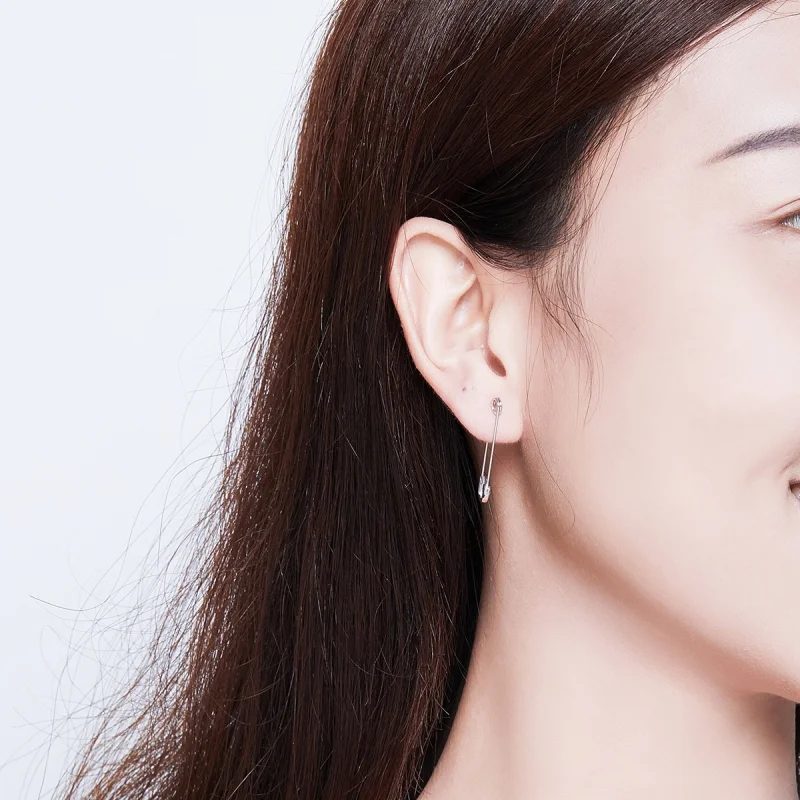 (image for) Pandora Style Silver Happy Paper Stud Earrings - SCE695-A - View 5