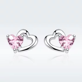 Pandora Style Silver Heart and Soul Stud Earrings - SCE090 Pandora Style Silver Heart and Soul Stud Earrings - SCE090