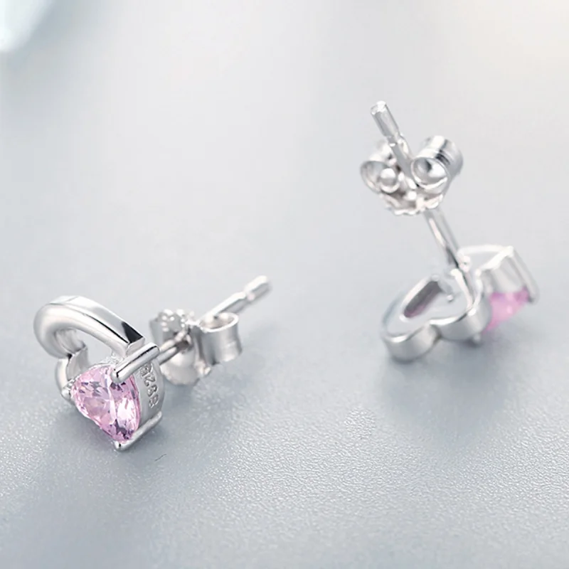 (image for) Pandora Style Silver Heart and Soul Stud Earrings - SCE090 - View 6