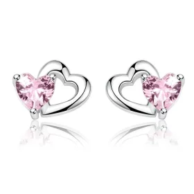 Pandora Style Silver Heart and Soul Stud Earrings - SCE090 Pandora Style Silver Heart and Soul Stud Earrings - SCE090