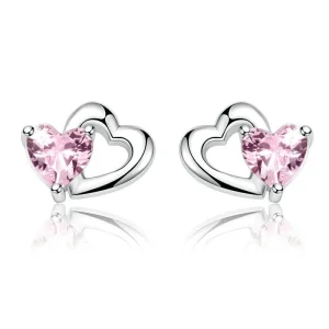 (image for) Pandora Style Silver Heart and Soul Stud Earrings - SCE090