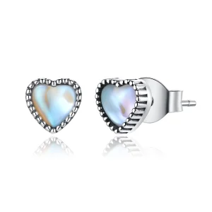 (image for) Pandora Style Silver Hearts of glass Stud Earrings - SCE929