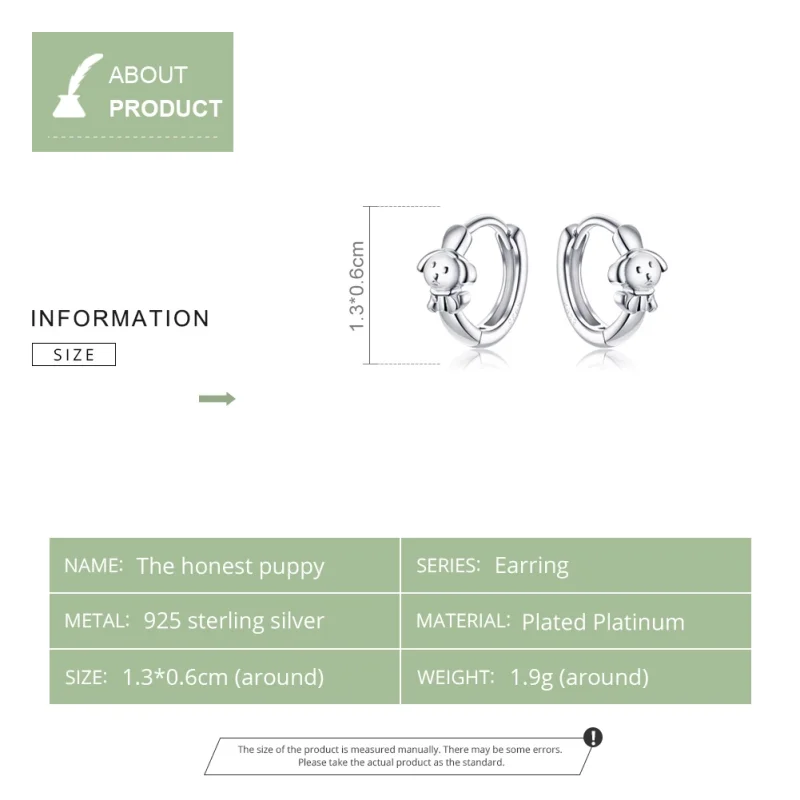 (image for) Pandora Style Silver Honest Puppy Hoop Earrings - SCE662 - View 8