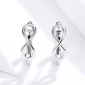 Pandora Style Silver Infinite Love Hoop Earrings - SCE743 Pandora Style Silver Infinite Love Hoop Earrings - SCE743