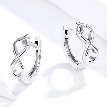 Pandora Style Silver Infinite Love Hoop Earrings - SCE743