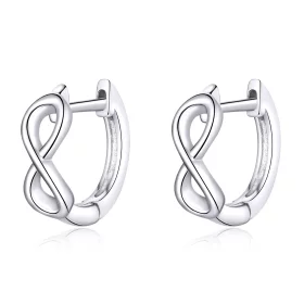 Pandora Style Silver Infinite Love Hoop Earrings - SCE743 Pandora Style Silver Infinite Love Hoop Earrings - SCE743
