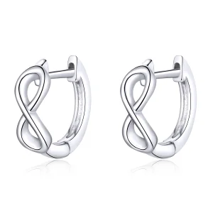 (image for) Pandora Style Silver Infinite Love Hoop Earrings - SCE743