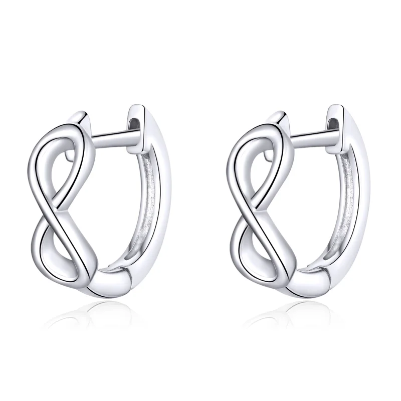 (image for) Pandora Style Silver Infinite Love Hoop Earrings - SCE743 - Product Image