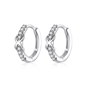 Pandora Style Silver Infinity Symbol Hoop Earrings - SCE872 Pandora Style Silver Infinity Symbol Hoop Earrings - SCE872