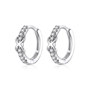 (image for) Pandora Style Silver Infinity Symbol Hoop Earrings - SCE872