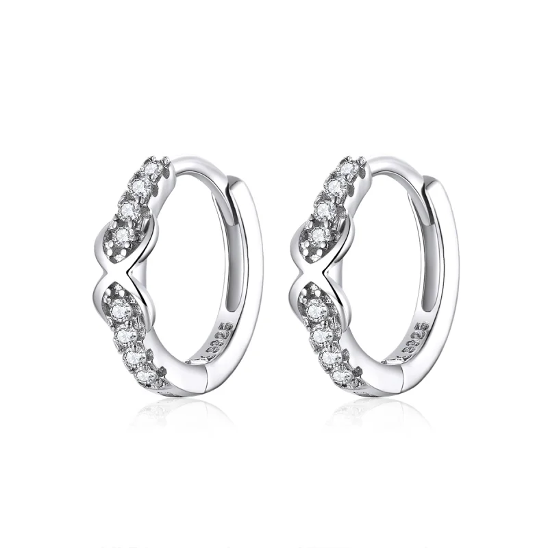 (image for) Pandora Style Silver Infinity Symbol Hoop Earrings - SCE872 - Product Image