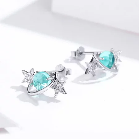 Pandora Style Silver Interstellar Stud Earrings - SCE701