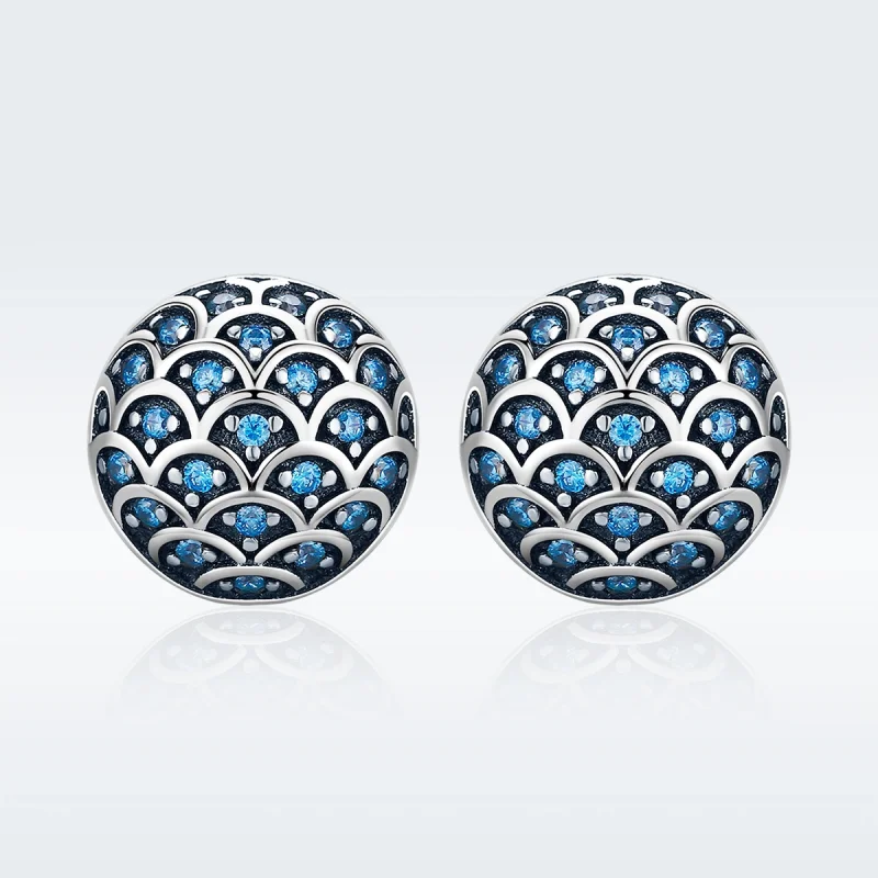 (image for) Pandora Style Silver Legend of The Sea Stud Earrings - SCE239 - View 3