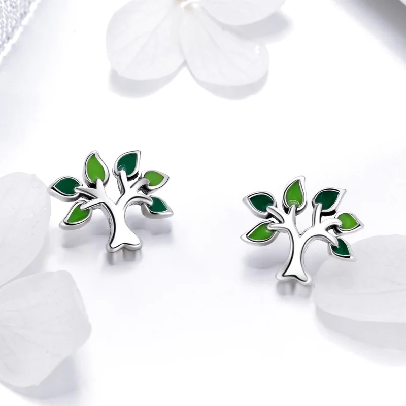 (image for) Pandora Style Silver Life Tree Stud Earrings - SCE409 - View 7