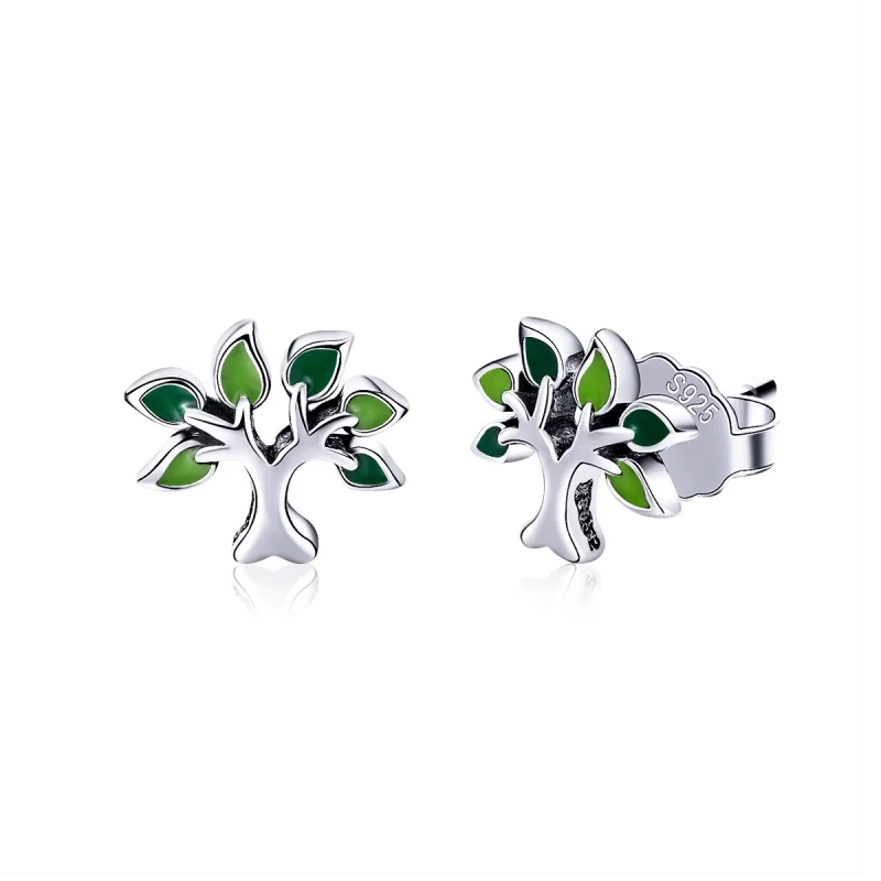 (image for) Pandora Style Silver Life Tree Stud Earrings - SCE409 - Product Image