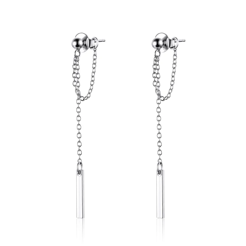 (image for) Pandora Style Silver Light Geometry Hanging Earrings - SCE550 - Product Image