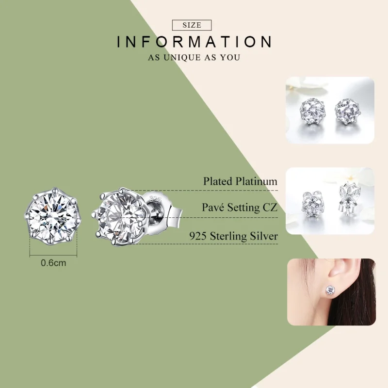 (image for) Pandora Style Silver Light Stud Earrings - SCE499 - View 3