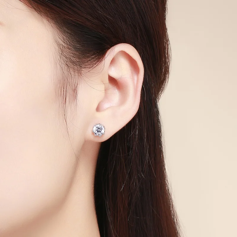 (image for) Pandora Style Silver Light Stud Earrings - SCE499 - View 4