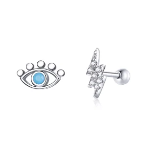 Pandora Style Silver Lightning Eye Stud Earrings - SCE1007 (image for) Pandora Style Silver Lightning Eye Stud Earrings - SCE1007