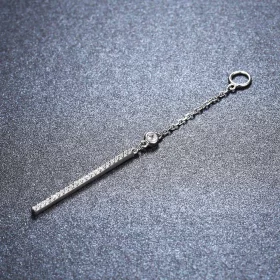 Pandora Style Silver Line Hanging Earrings - SCE081 Pandora Style Silver Line Hanging Earrings - SCE081