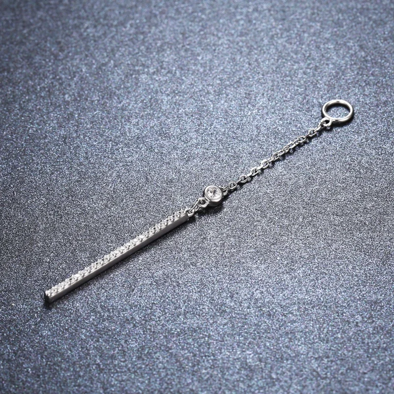 (image for) Pandora Style Silver Line Hanging Earrings - SCE081 - View 2