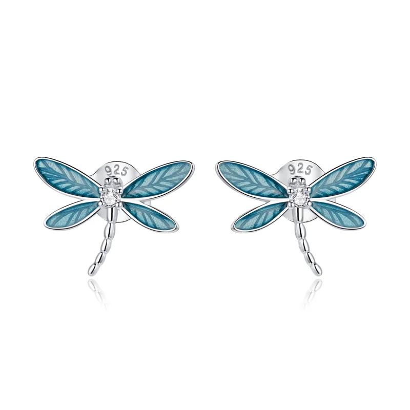 (image for) Pandora Style Silver Little Dragonfly Stud Earrings - BSE455 - Product Image