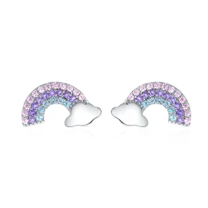 (image for) Pandora Style Silver Little Rainbow Stud Earrings - SCE578