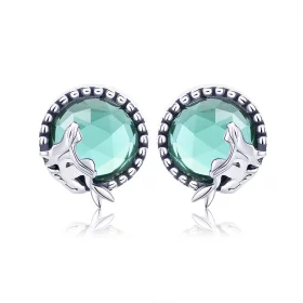 Pandora Style Silver Love of Mermaid Stud Earrings - SCE383 Pandora Style Silver Love of Mermaid Stud Earrings - SCE383