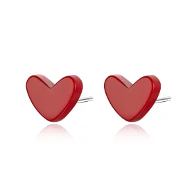 Pandora Style Silver Love Stud Earrings - SCE595
