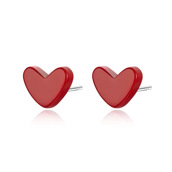 Pandora Style Silver Love Stud Earrings - SCE595