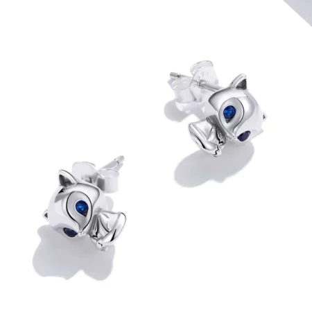 Pandora Style Silver Lovely Fox Stud Earrings - SCE1084