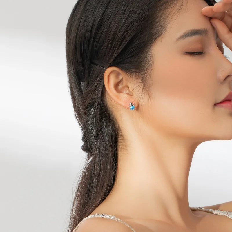 (image for) Pandora Style Silver Lovely Octopus Stud Earrings - SCE881 - View 7