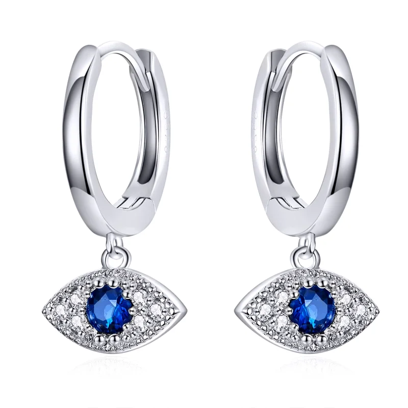 (image for) Pandora Style Silver Lucky Eyes Dangle Earrings - BSE274 - Product Image