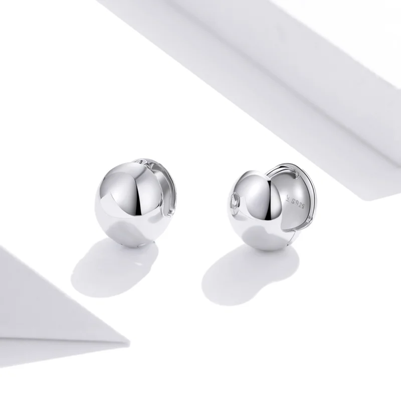(image for) Pandora Style Silver Mirror Stud Earrings - SCE1119 - View 2