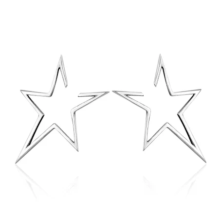 Pandora Style Silver Modern Star Stud Earrings - SCE107 Pandora Style Silver Modern Star Stud Earrings - SCE107