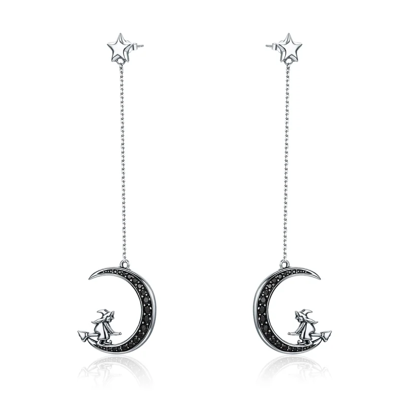 (image for) Pandora Style Silver Moon Dangle Earrings - SCE287 - Product Image