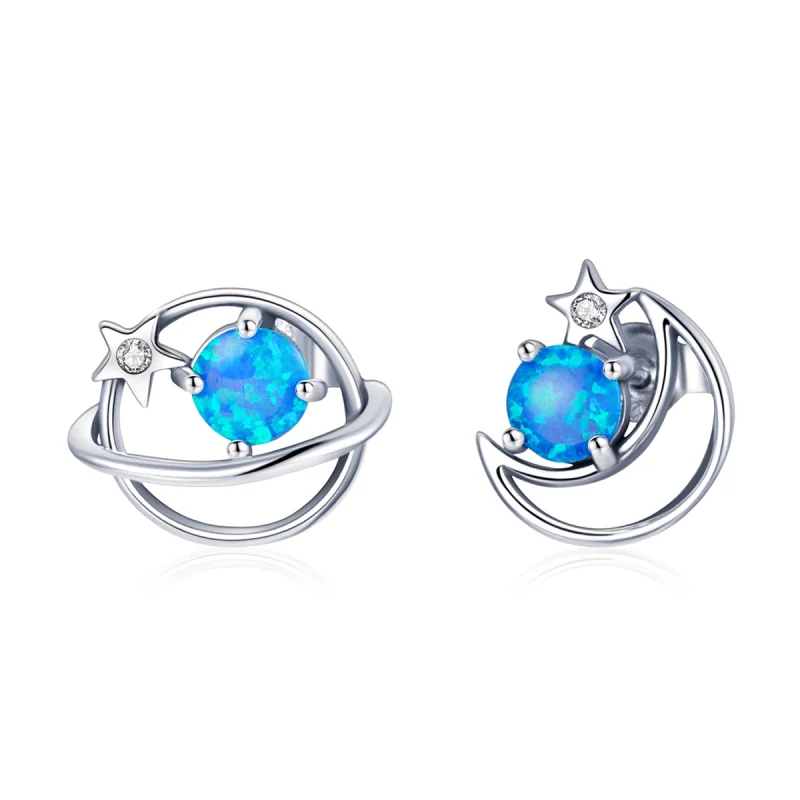 (image for) Pandora Style Silver Mysterious Planet Stud Earrings - SCE1133 - Product Image