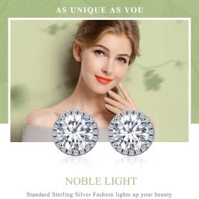 Pandora Style Silver Noble Light Stud Earrings - SCE358