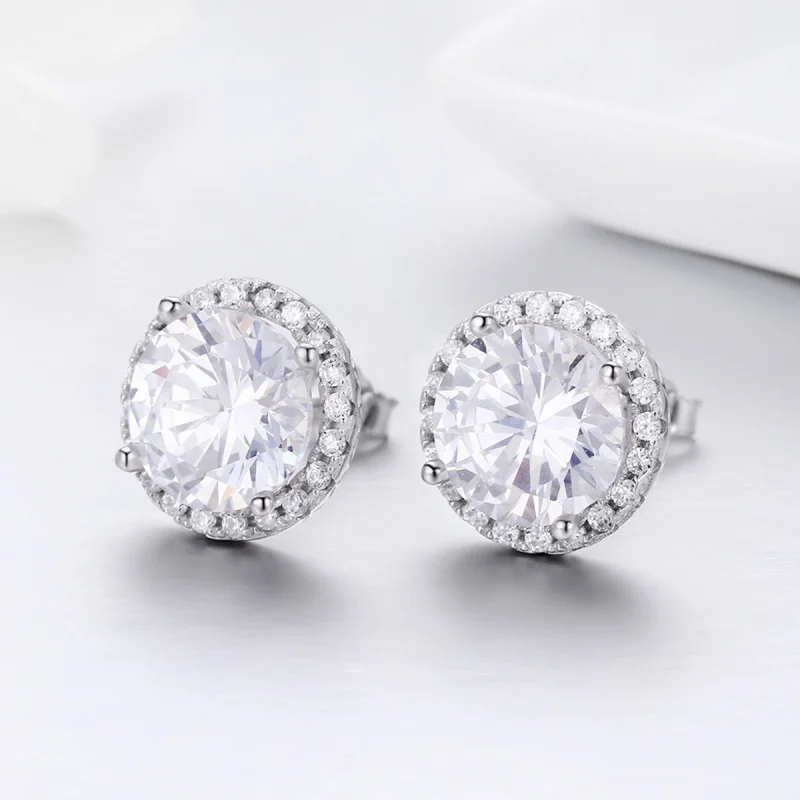 (image for) Pandora Style Silver Noble Light Stud Earrings - SCE358 - View 5