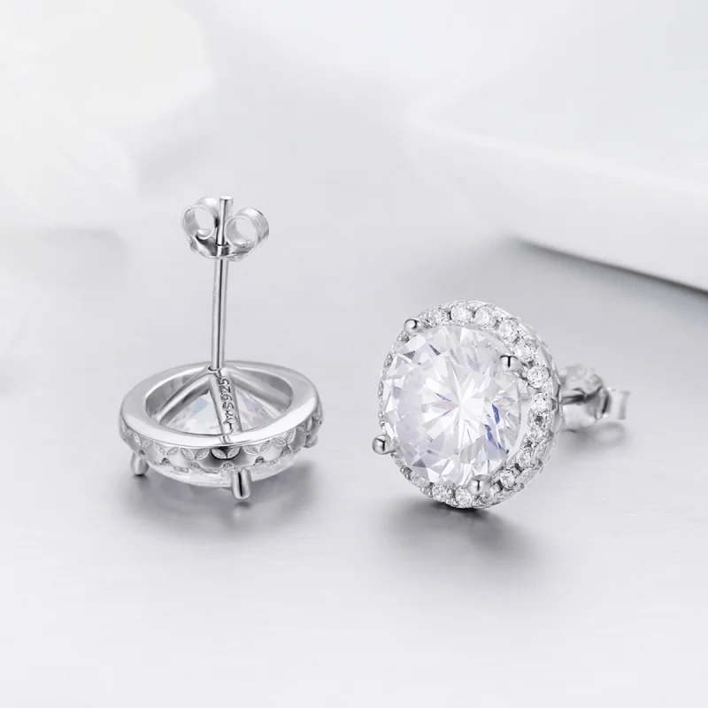 (image for) Pandora Style Silver Noble Light Stud Earrings - SCE358 - View 6