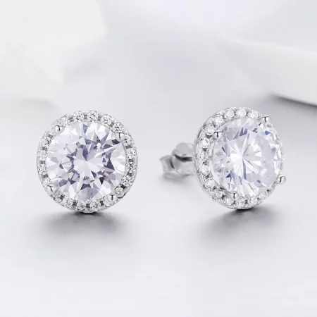 Pandora Style Silver Noble Light Stud Earrings - SCE358